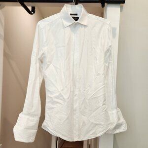 White Button Down Tuxedo Shirt